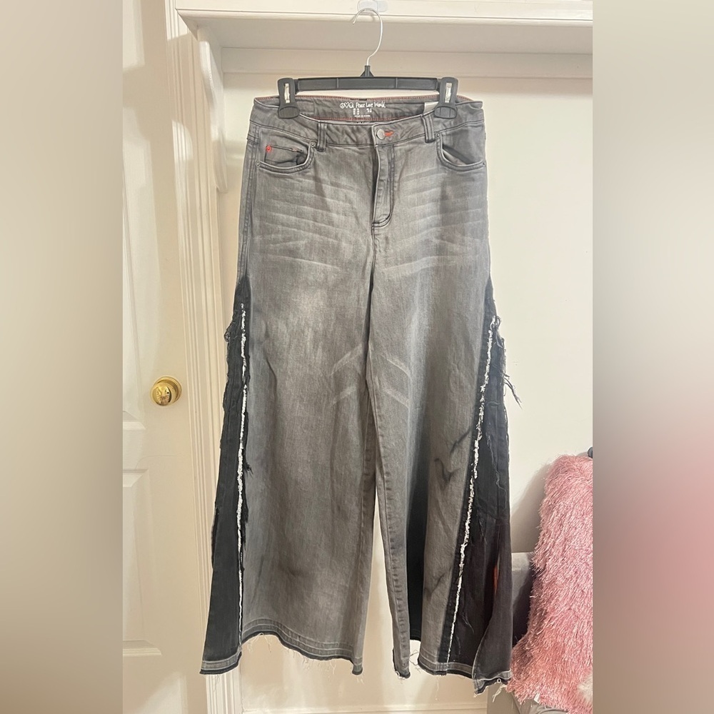 Peace Love Word Wide Leg Jeans